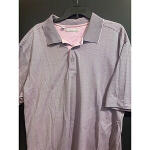 Cutter & Buck Polo Shirt Mens Pink Stripe XXL